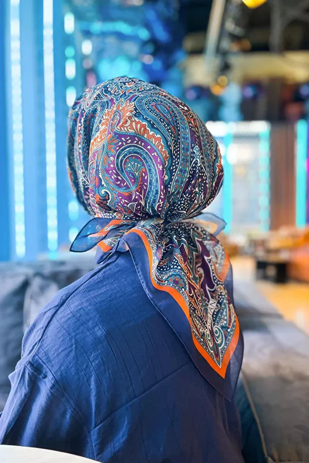 Taze Pamuklu Eşarp - Otantik Desen - 0001