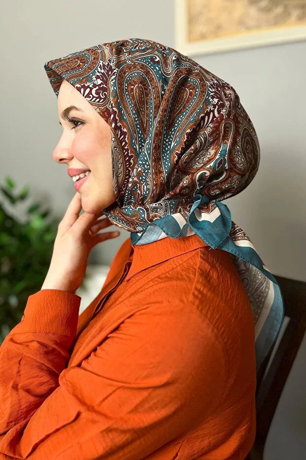 Taze Pamuklu Eşarp - Otantik Desen 0003
