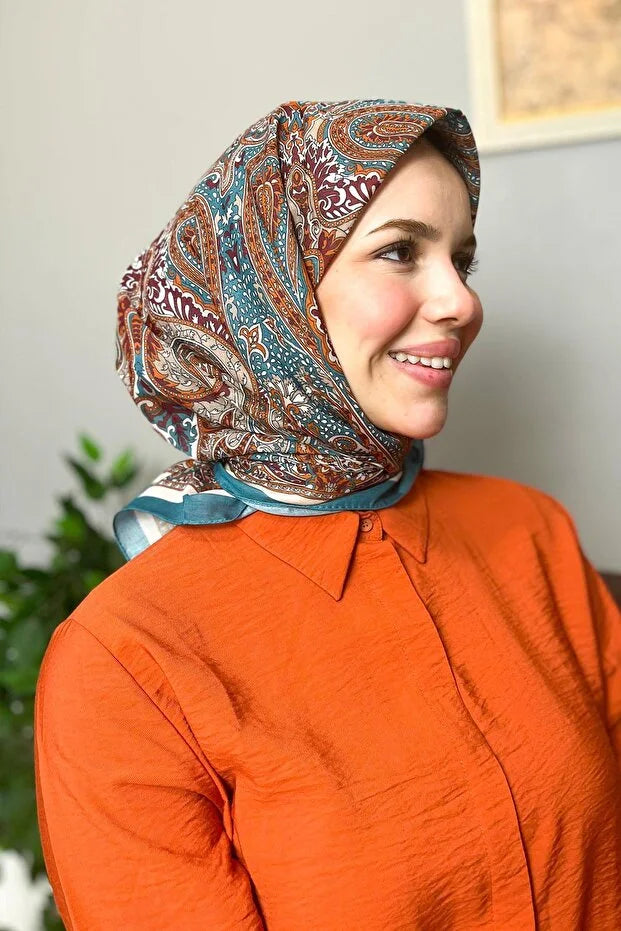 Taze Pamuklu Eşarp - Otantik Desen 0003