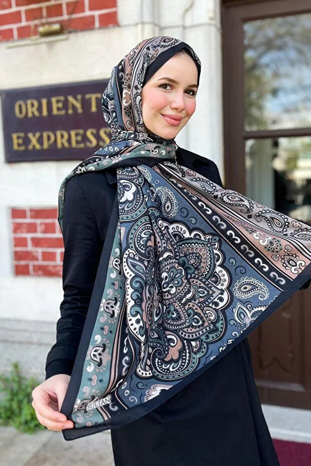 Fresh Cotton Shawl - Orient Express Model Green, Black, Smoked 0011
