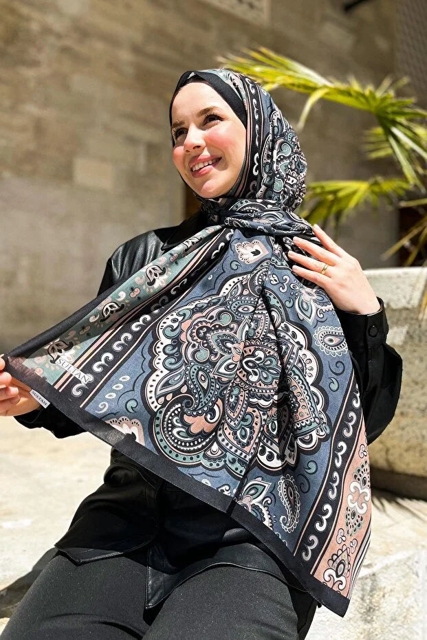 Fresh Cotton Shawl - Orient Express Model Green, Black, Smoked 0011