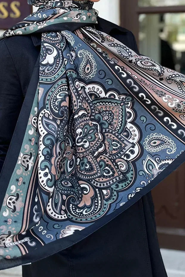 Fresh Cotton Shawl - Orient Express Model Green, Black, Smoked 0011