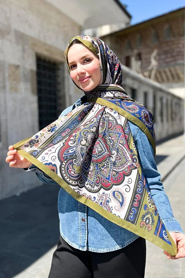 Fresh Cotton Shawl - Orient Express Model  Green, Black, Burgundy 0012