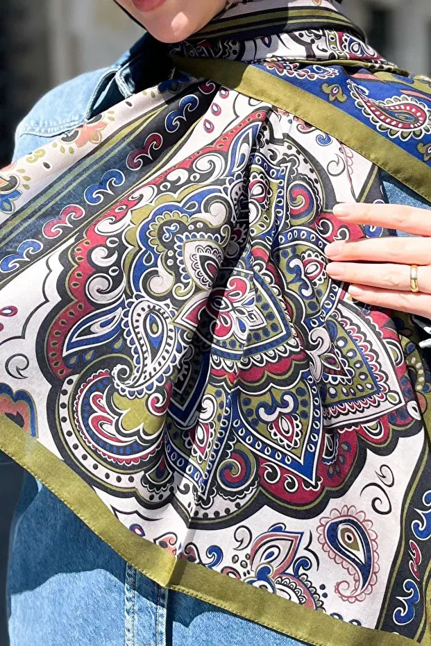 Fresh Cotton Shawl - Orient Express Model  Green, Black, Burgundy 0012