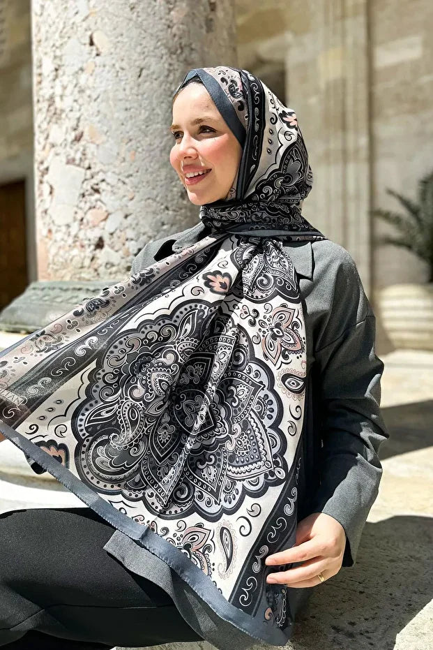 Fresh Cotton Shawl - Orient Express Model Black, Gray, Mink 0017