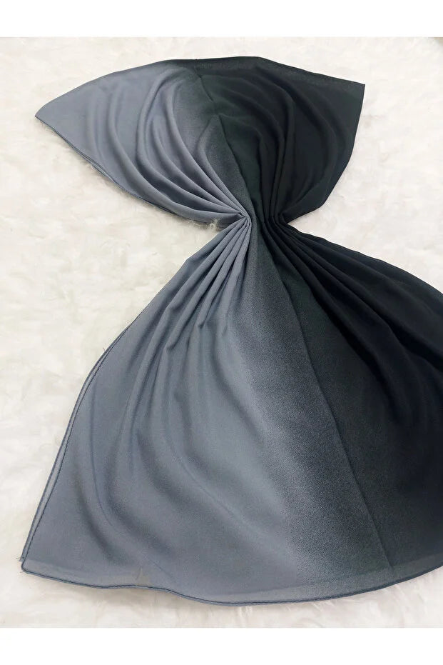 Patterned Chiffon Shawl Gradient Model Soft  0026