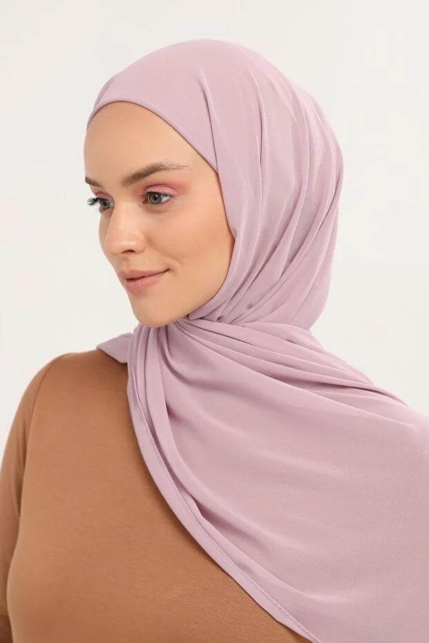 Ready Pratik Lüks Boru Kemikli Şifon Şal Pudra 0028