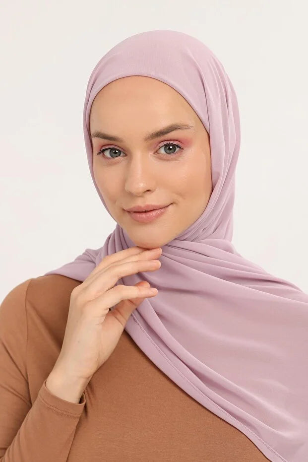 Ready Pratik Lüks Boru Kemikli Şifon Şal Pudra 0028