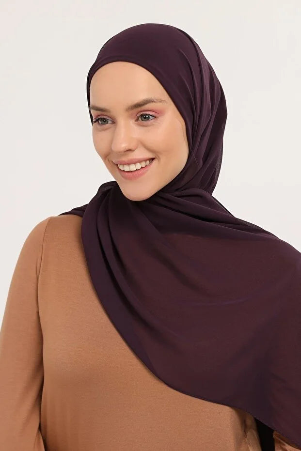 Ready Pratik Lüks Boru Kemikli Şifon Şal Erik 0031