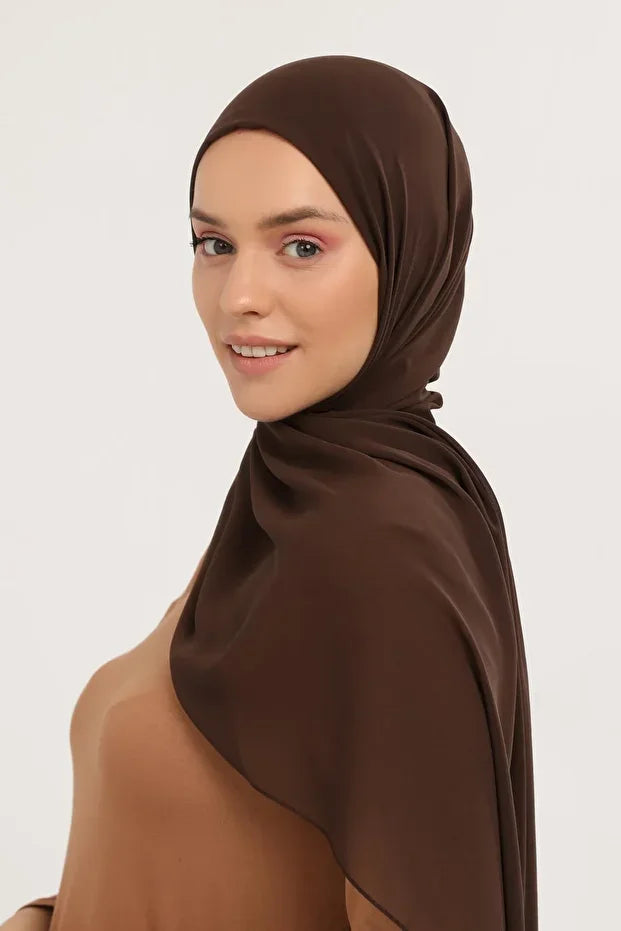 Ready Practical Luxury Pipe Bonnet Chiffon Shawl Brown 00-33
