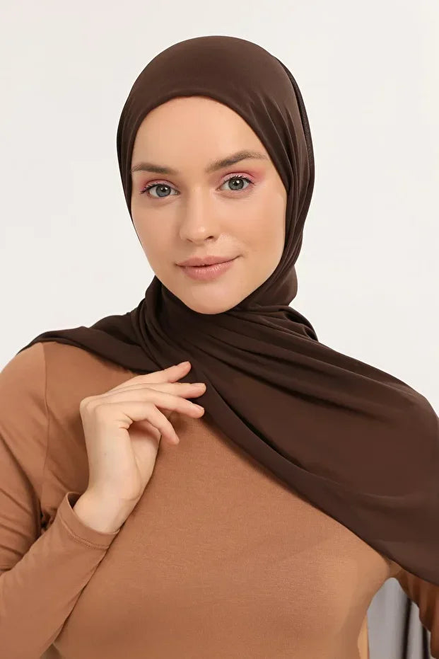 Ready Practical Luxury Pipe Bonnet Chiffon Shawl Brown 00-33