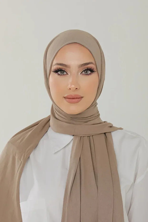 Mink Luxury Combed Cotton Shawl - Women's Hijab Jersey Hijab Lycra Shawl 0045