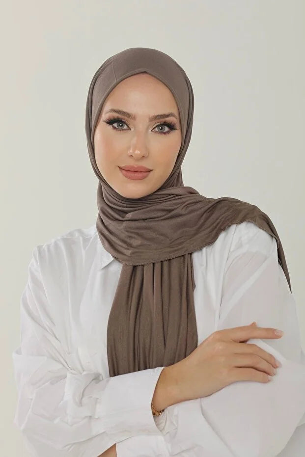 Tree Bark Luxury Combed Cotton Shawl - Women's Hijab Jersey Hijab Lycra Shawl 0047