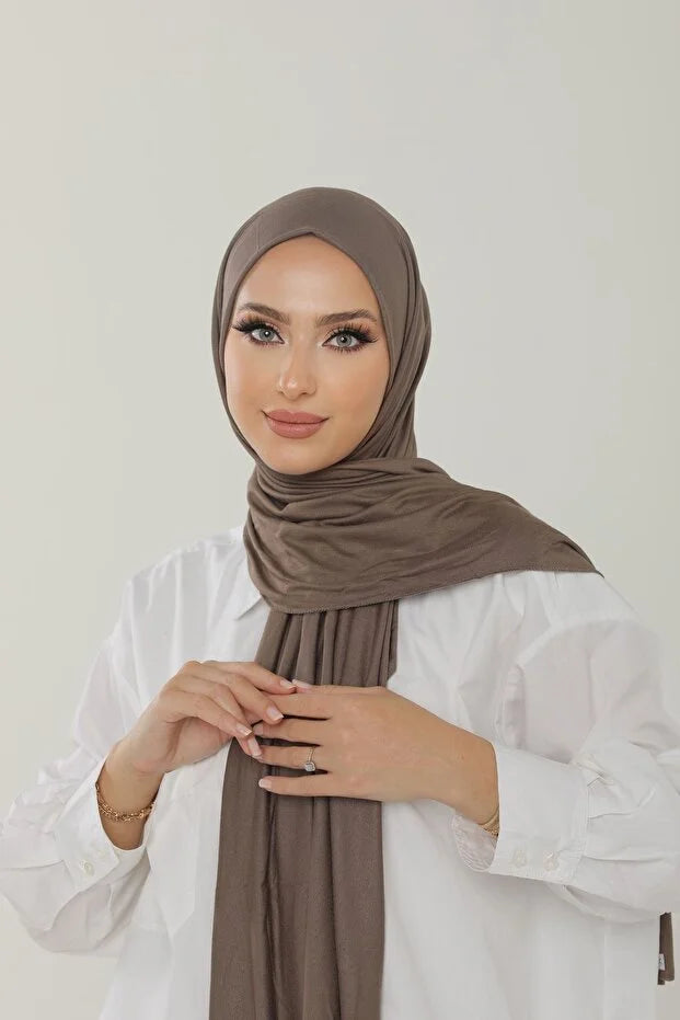 Tree Bark Luxury Combed Cotton Shawl - Women's Hijab Jersey Hijab Lycra Shawl 0047