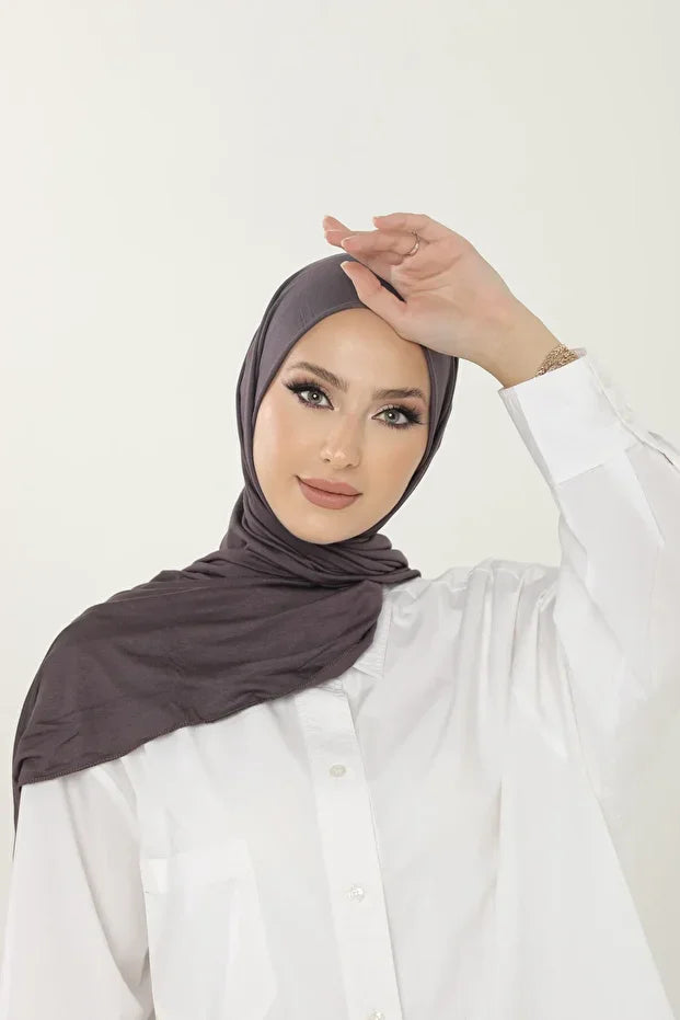 Plum Luxury Combed Cotton Shawl - Women's Hijab Jersey Hijab Lycra Shawl 0049