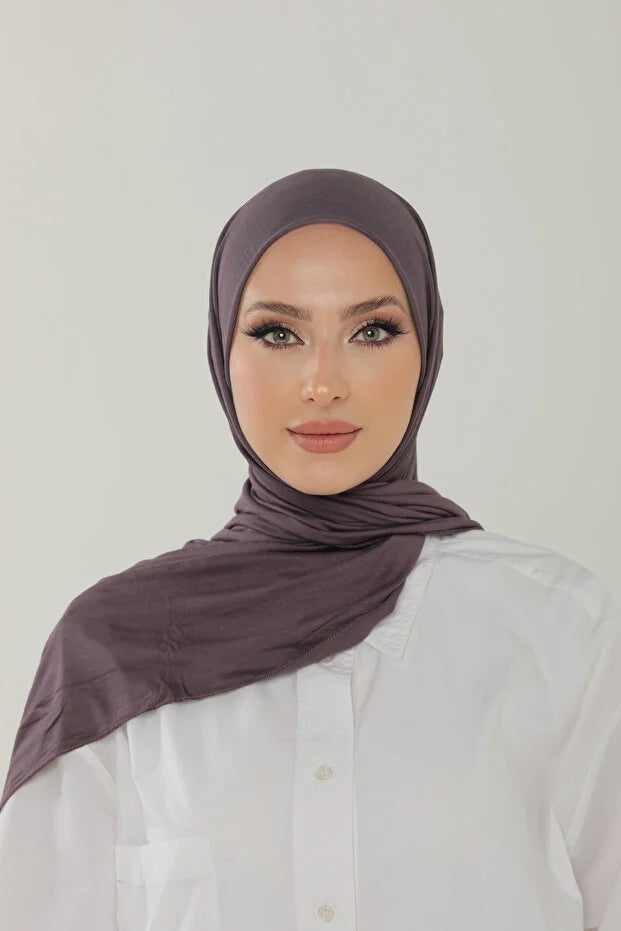 Plum Luxury Combed Cotton Shawl - Women's Hijab Jersey Hijab Lycra Shawl 0049