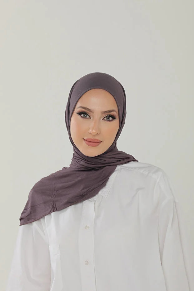 Plum Luxury Combed Cotton Shawl - Women's Hijab Jersey Hijab Lycra Shawl 0049