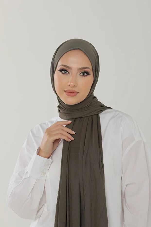 Toprak Luxury Combed Cotton Shawl - Women's Hijab Jersey Hijab Lycra Shawl 0054