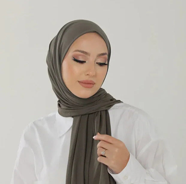 Toprak Luxury Combed Cotton Shawl - Women's Hijab Jersey Hijab Lycra Shawl 0054