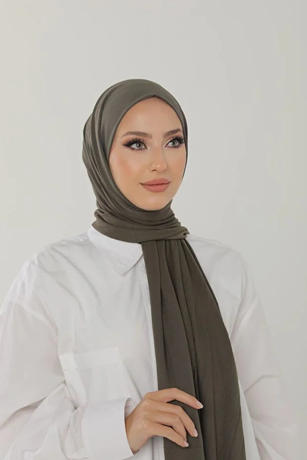 Toprak Luxury Combed Cotton Shawl - Women's Hijab Jersey Hijab Lycra Shawl 0054