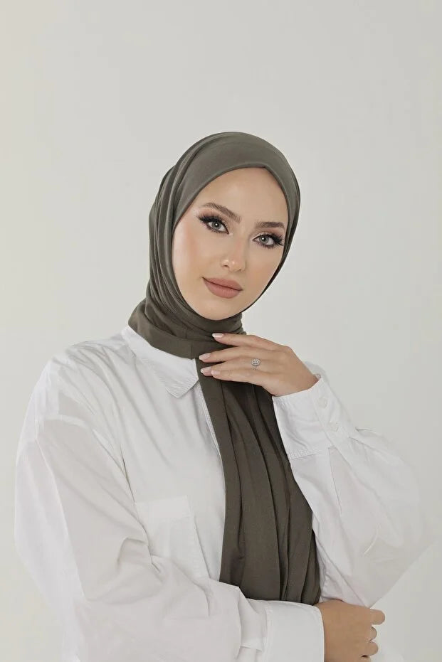 Toprak Luxury Combed Cotton Shawl - Women's Hijab Jersey Hijab Lycra Shawl 0054