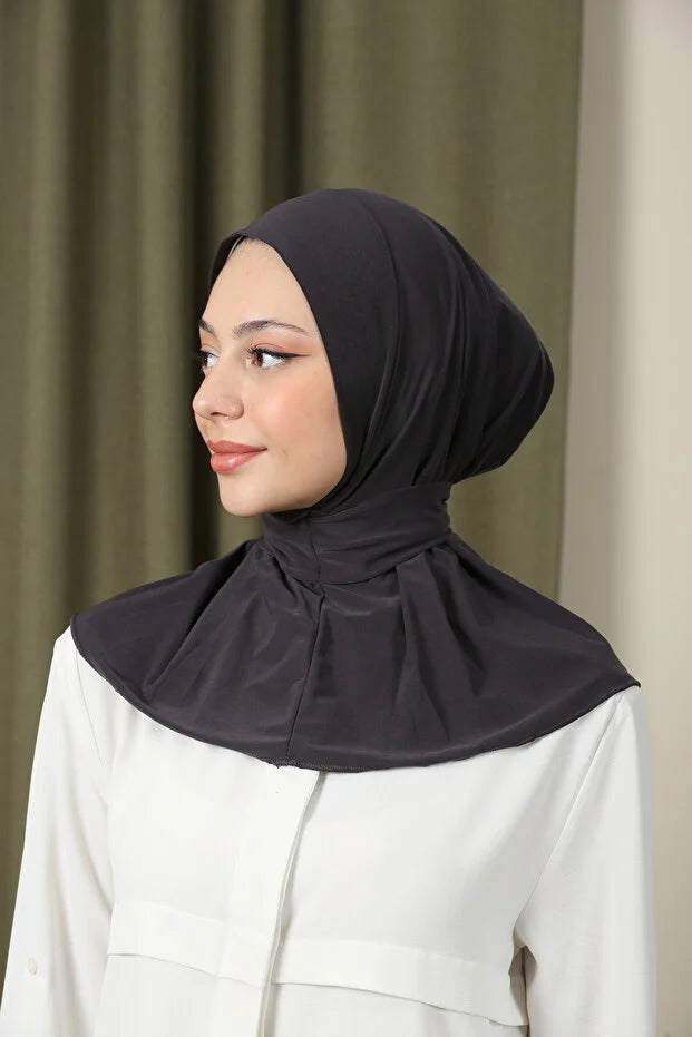 Women's Snap Fastener Hijap Bonnet Ready-made Hijab Shawl 68