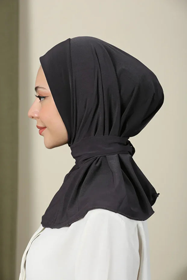 Women's Snap Fastener Hijap Bonnet Ready-made Hijab Shawl 68