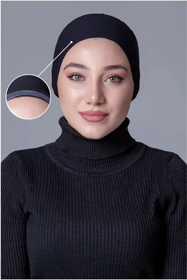 Black Lycra Non-Slip (Non-Slip) Cap 76
