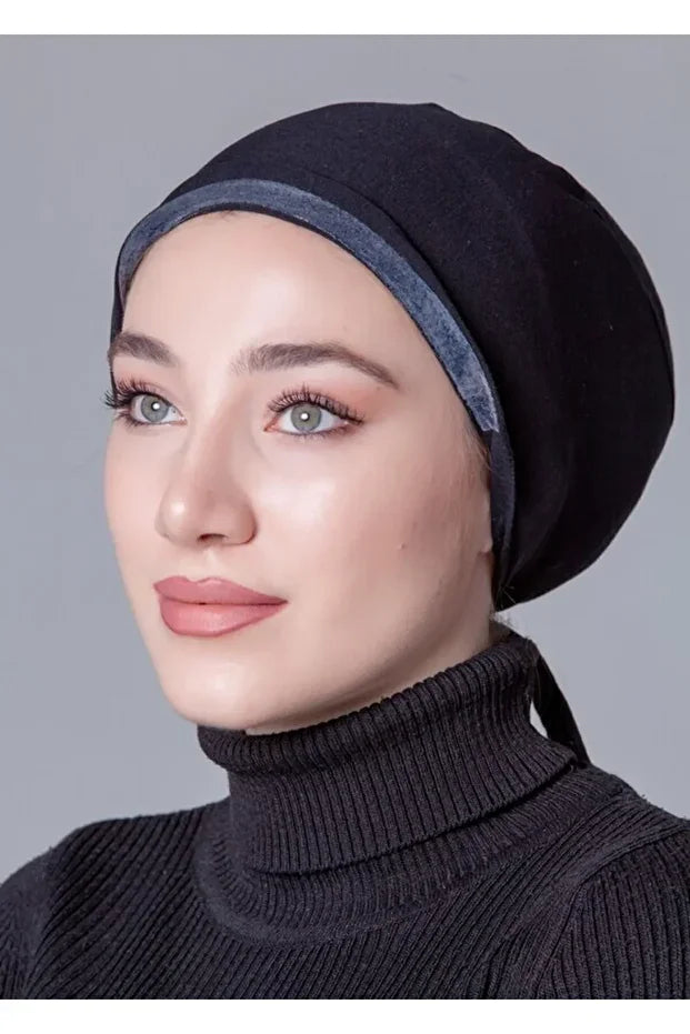 Black Lycra Non-Slip (Non-Slip) Cap 76