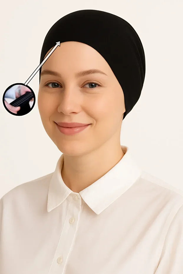 Black Non-Slip Seamless Silicone Seamless Bonnet  77