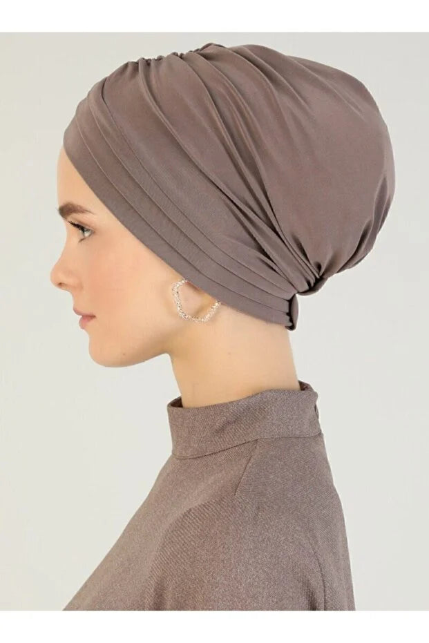 Cross Three-Striped Ready-Made Turban - Mink  81