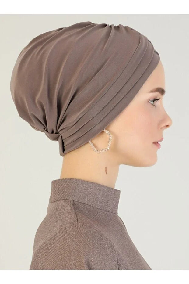 Cross Three-Striped Ready-Made Turban - Mink  81