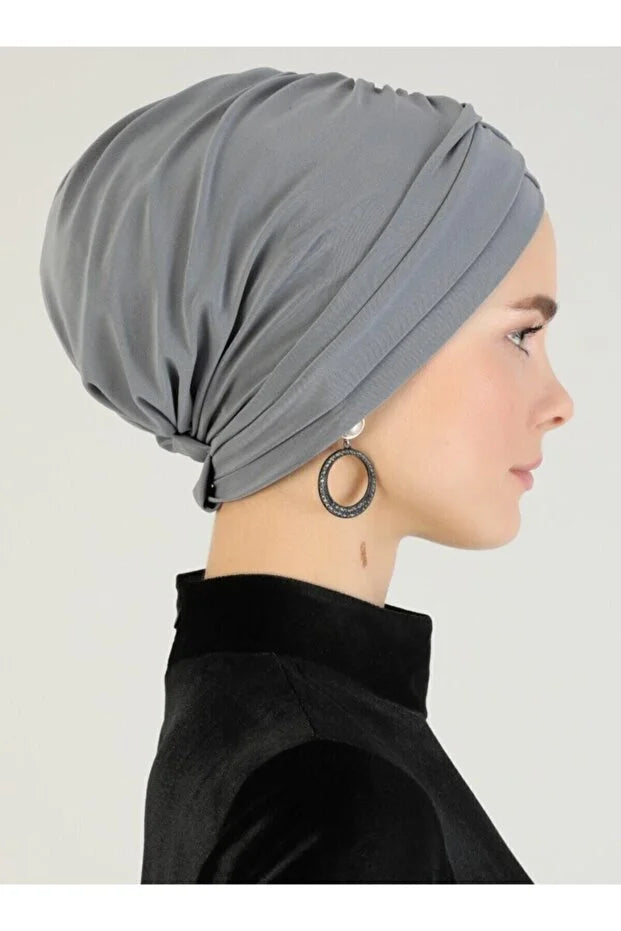 Crossed Three-Striped Ready-made Turban - Gray 83