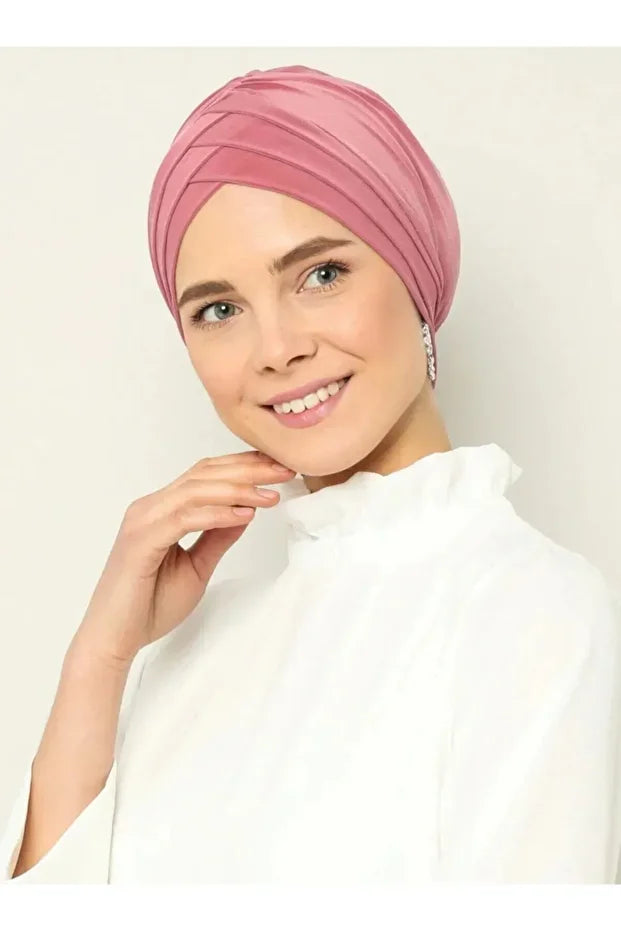 Women's Cross Three-Band External Bonnet Ready Turban 87