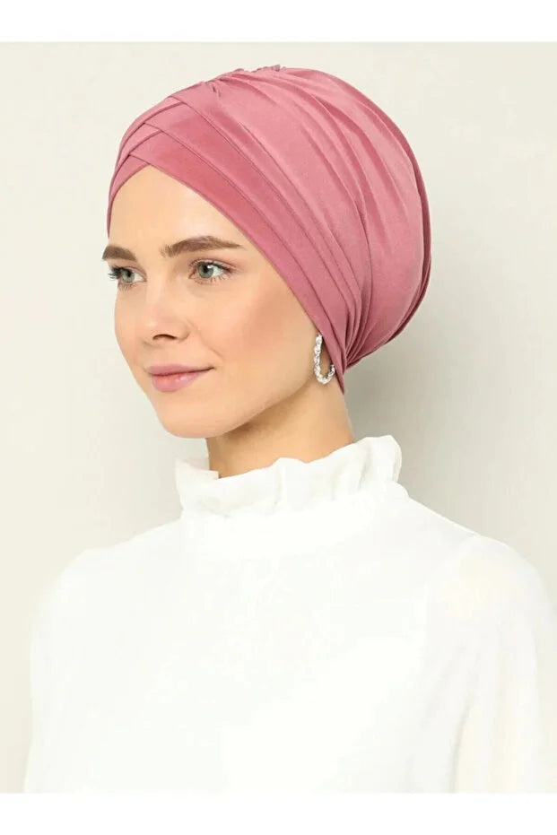 Women's Cross Three-Band External Bonnet Ready Turban 87