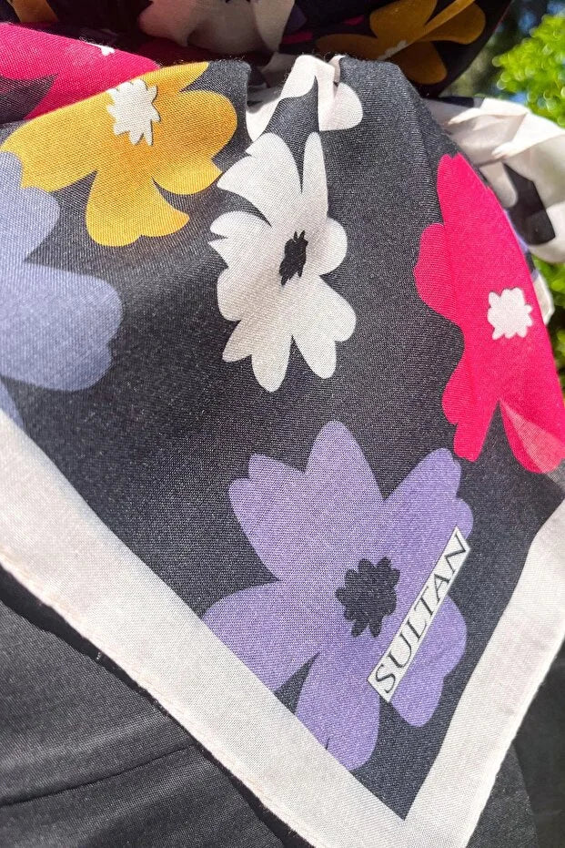 Fresh Cotton Scarf - Flying Flowers 96