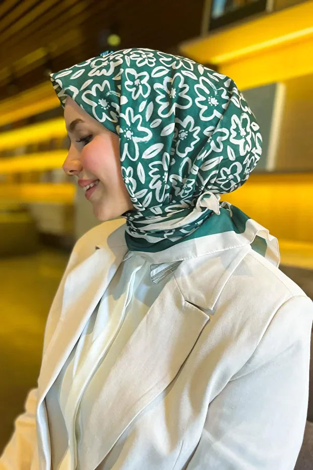 Fresh Cotton Scarf - Plain Flower Pattern 98
