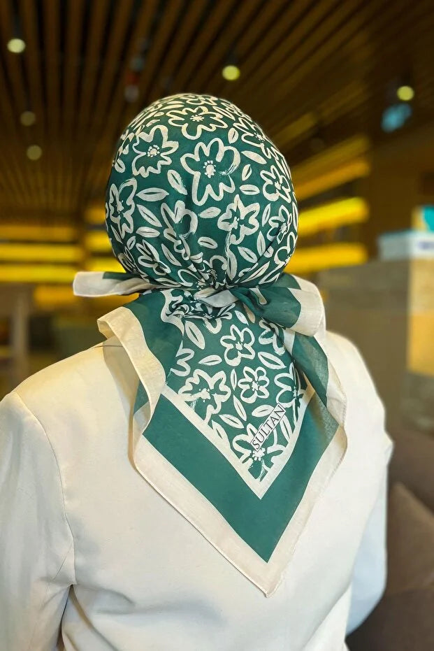 Fresh Cotton Scarf - Plain Flower Pattern 98